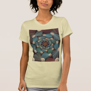 Camiseta Arte Fractal abstrato com Azul De Chapa Marrom Pro