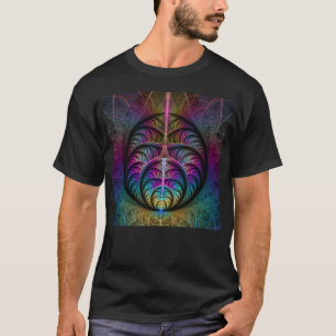 Camiseta Arte Fractal Abstrato com Padrão Trippy