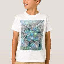 Arte fractal de fantasia de borboleta azul abstrat
