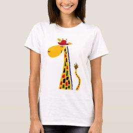 Camiseta Arte Funky colorida do girafa