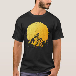 Camiseta Arte Funny Mountain Bike Para Homens Mulheres Vint