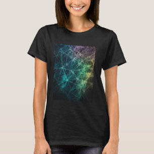 Camiseta Arte Futurística das Linhas de Rede abstrato