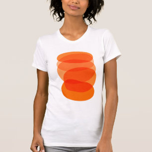 Camiseta Arte geométrica abstrata minimalista na laranja