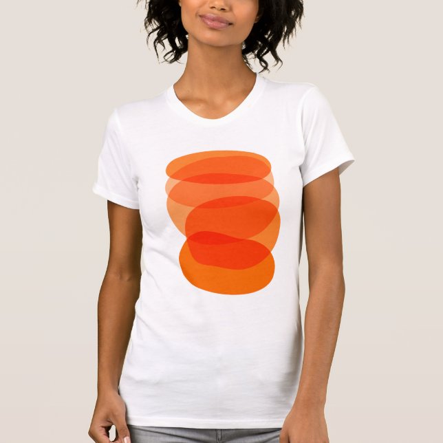 Camiseta Arte geométrica Abstrato minimalista em laranja (Frente)