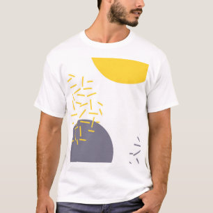 Camiseta Arte geométrica amarela, legal, moderna, na moda