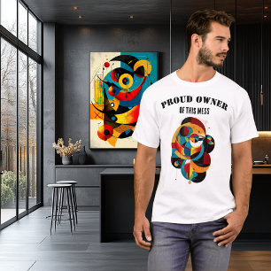 Camiseta Arte Geométrica Divertida, Moderno Abstrato com at