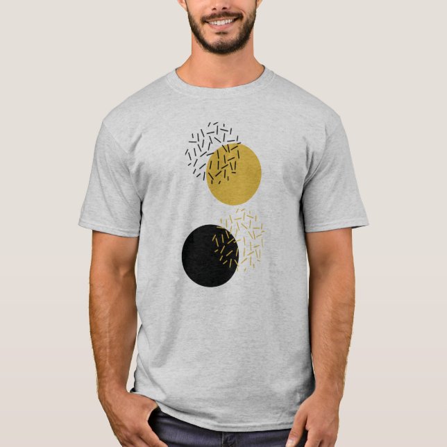 Camiseta Arte geométrica urbana simples, moderna e moderna (Frente)