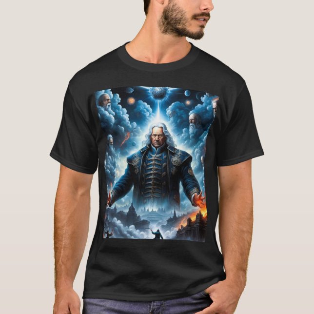 Camiseta Arte gerada pelo céu e pelo inferno negro AI (Frente)