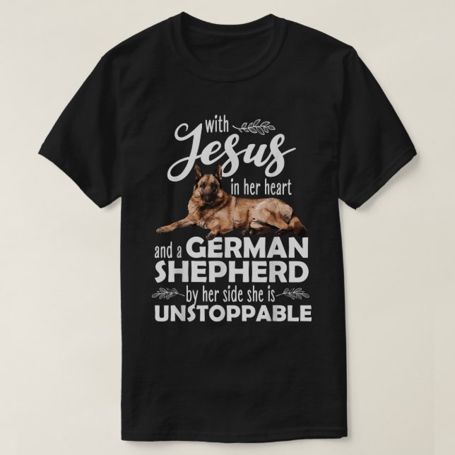 Camiseta Arte German shepherd Engraçada Para Mulheres Menin (Frente do Design)