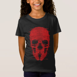 Camiseta Arte Glitch Caveira Vermelha