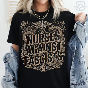 Camiseta Arte Gótica de Protesto das Enfermeiras Contra Fas
