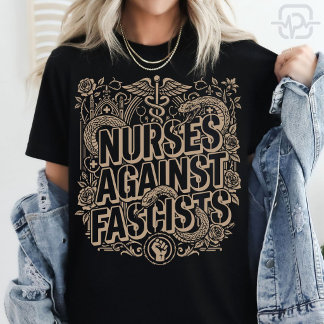Camiseta Arte Gótica de Protesto das Enfermeiras Contra Fas
