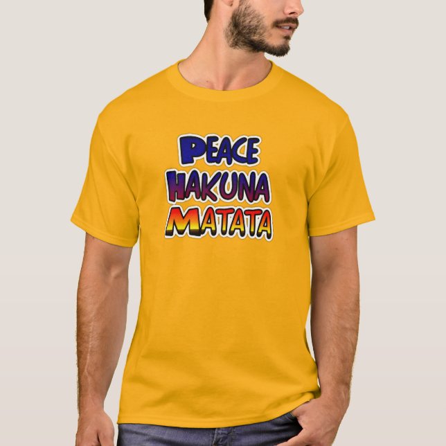 Camiseta Arte Gradiente da Paz de Hakuna Matata (Frente)