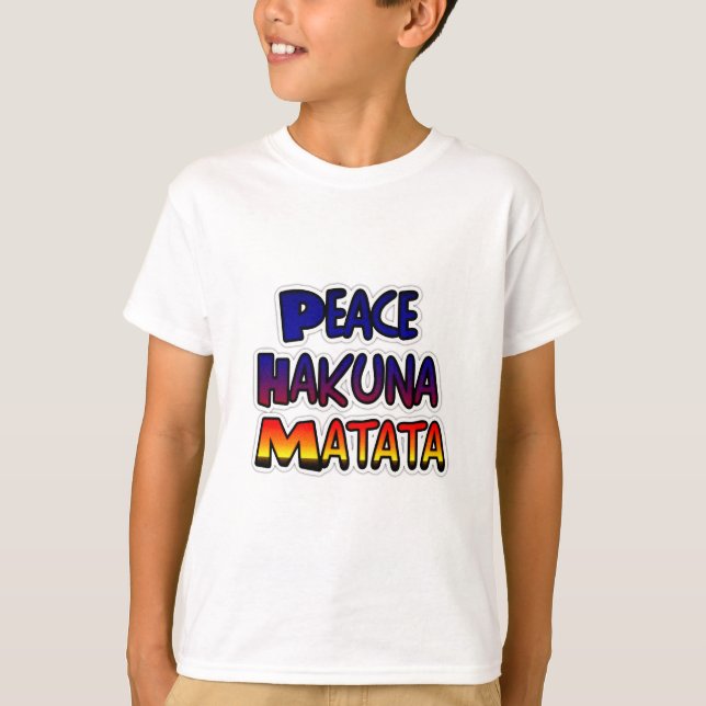 Camiseta Arte Gradiente da Paz de Hakuna Matata (Frente)