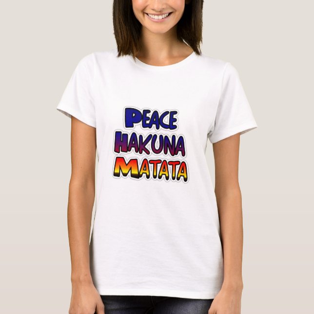 Camiseta Arte Gradiente da Paz de Hakuna Matata (Frente)