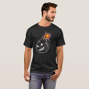 Camiseta Arte gráfica bombardeada da cara