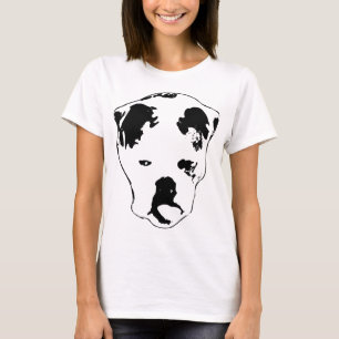 Camiseta Arte Gráfica de Bulldog de Frente Preto e Branco