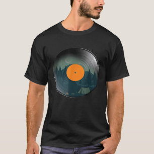 Camiseta Arte Gráfica de Camping na Montanha em Vinil