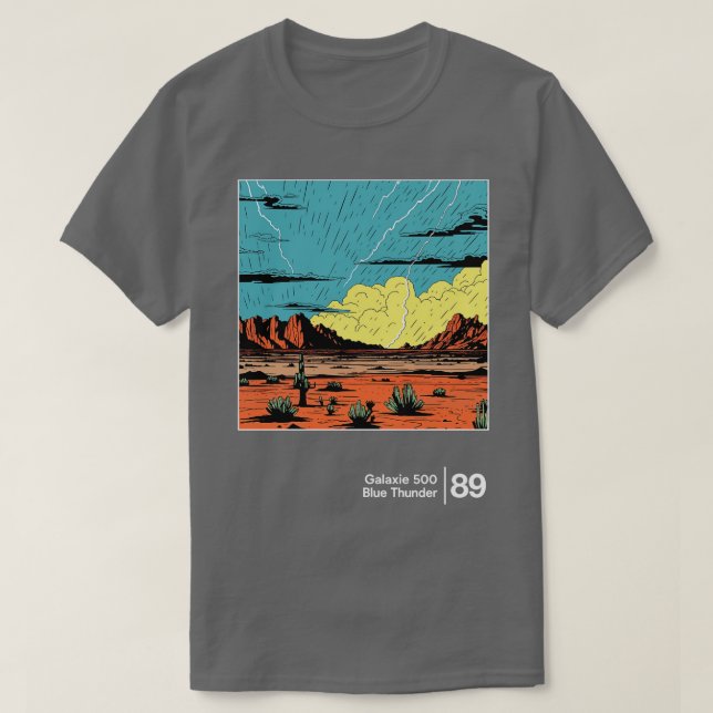 Camiseta Arte Gráfica de Estilo Mínimo de Thunder Azul Gala (Frente do Design)