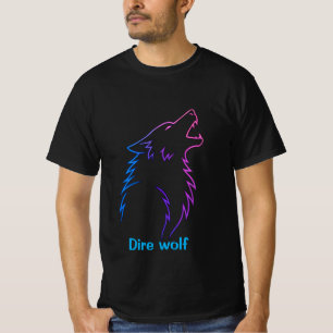 Camiseta Arte Gráfica de Linha Gradiente Neon do Lobo Sinis