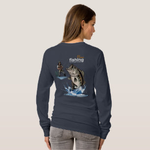 Camiseta Arte Gráfica de Pesca de Robalo Vintage [Modo escu