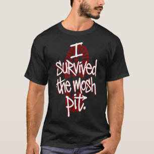 Camiseta Arte Gráfica de Sobrevivência no Mosh Pit de Heavy