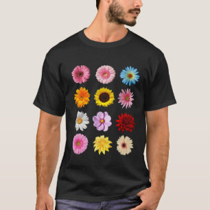 Camiseta Arte Gráfica Divertida Floral Colorida Flor L
