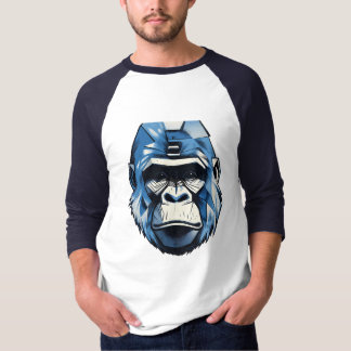Camiseta Arte Gráfica do Cyborg Gorila Azul Futurista» ou «