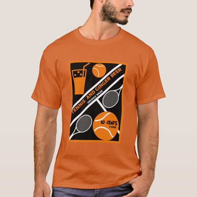 Camiseta Arte Gráfica do Jogador de Tênis (Frente)