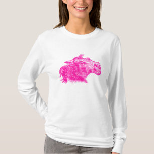 Camiseta Arte Gráfica Expressiva da Cabeça de Cavalo Louco