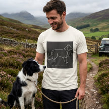 Arte gráfica minimalista de Border Collie em linha
