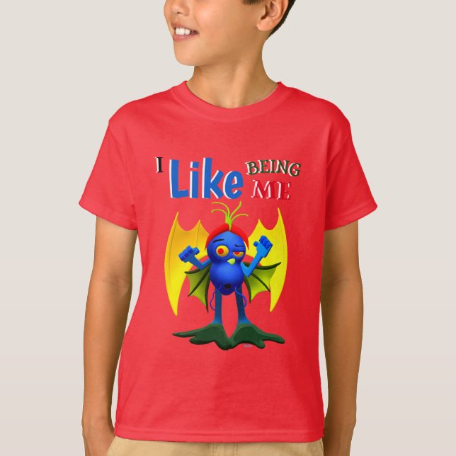 Camiseta Arte Gráfica Monstrada de Caracteres Animados (Frente)