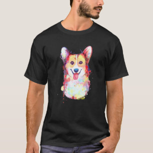 Camiseta Arte Gráfica Splash de Corgi Pintura de Corgi