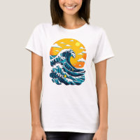 Arte Gráfico da Grande Onda Oceânica Japonesa ao P