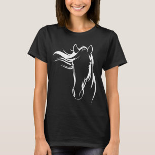 Camiseta Arte Gráfico de Silhueta de Cavalo para Amantes de