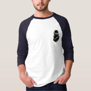 Camiseta Arte Grunge de Ninja Guerreiro Anime Sombrio Enfai