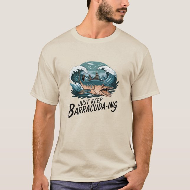 Camiseta Arte Humorística de Barracuda para Ventiladores do (Frente)