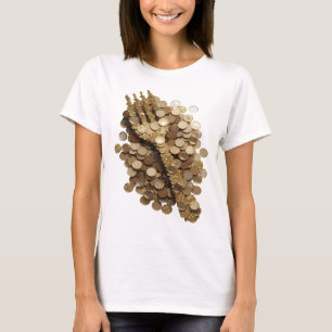 Camiseta Arte impressa de ARTE ABSTRATA prateada da moda v3