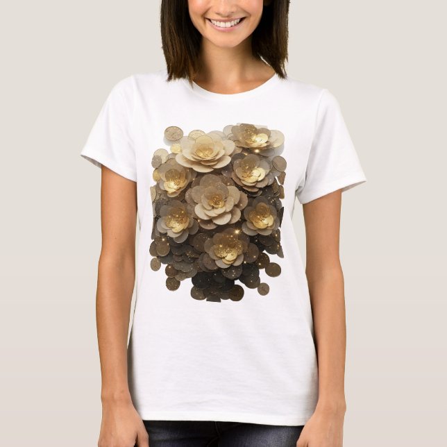 Camiseta Arte impressa de moda abstrata cinza Statement (Frente)