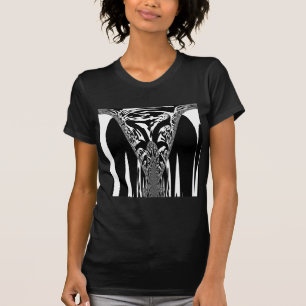 Camiseta Arte Impressão africana mais recente, preto e bran