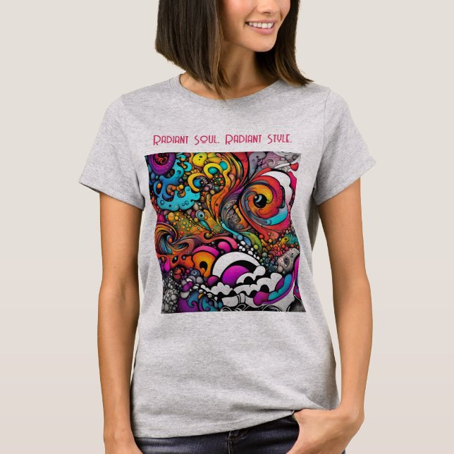 Camiseta Arte inicial do padrão de Grafite colorido abstrat (Frente)