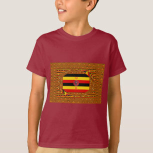 Camiseta Arte Inspirada por Sinalizador Vibrante no Uganda