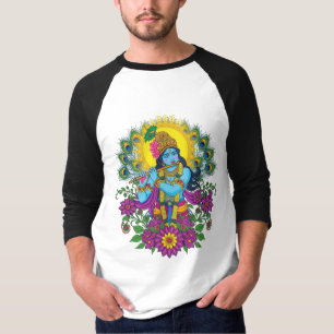 Camiseta Arte Intricada Tradicional do Senhor Krishna