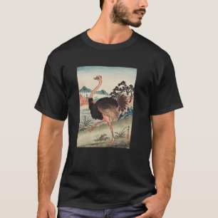 Camiseta Arte Japonês Avestruz Kyosai Antigo Trabalho Artís
