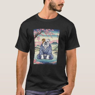 Camiseta Arte Japonês Bulldog Kyosai Antigo Japão Obra de A