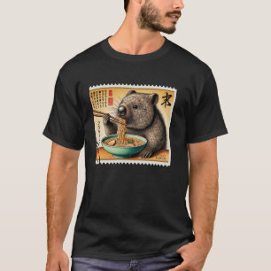 Camiseta Arte Japonês Clássico Selo Postal Vida Selvagem Fo