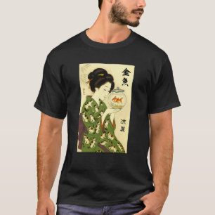 Camiseta Arte Japonês Gato Zen Kanji Kimono Geisha Ukiyo-e