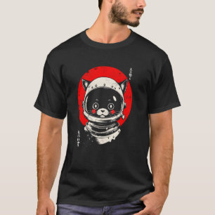 Camiseta Arte Japonês Gatos Kawaii Japão Gato Astronauta Ga