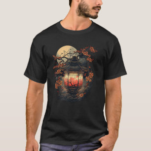 Camiseta Arte Japonês Lanterna Pagode Sakura Flor A