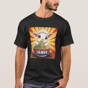 Camiseta Arte Japonês Pop Pôr do Sol Macarrão Cute Cordeiro